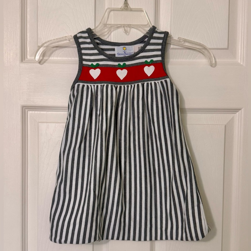 Florence Eiseman Striped Sleeveless Dress with Heart Designs